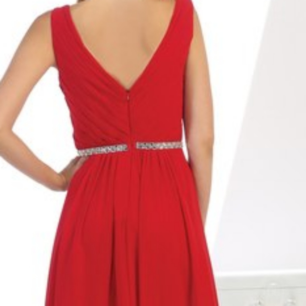 Blue, red, + other Colors formal evening gown chiffon - Picture 3 of 8